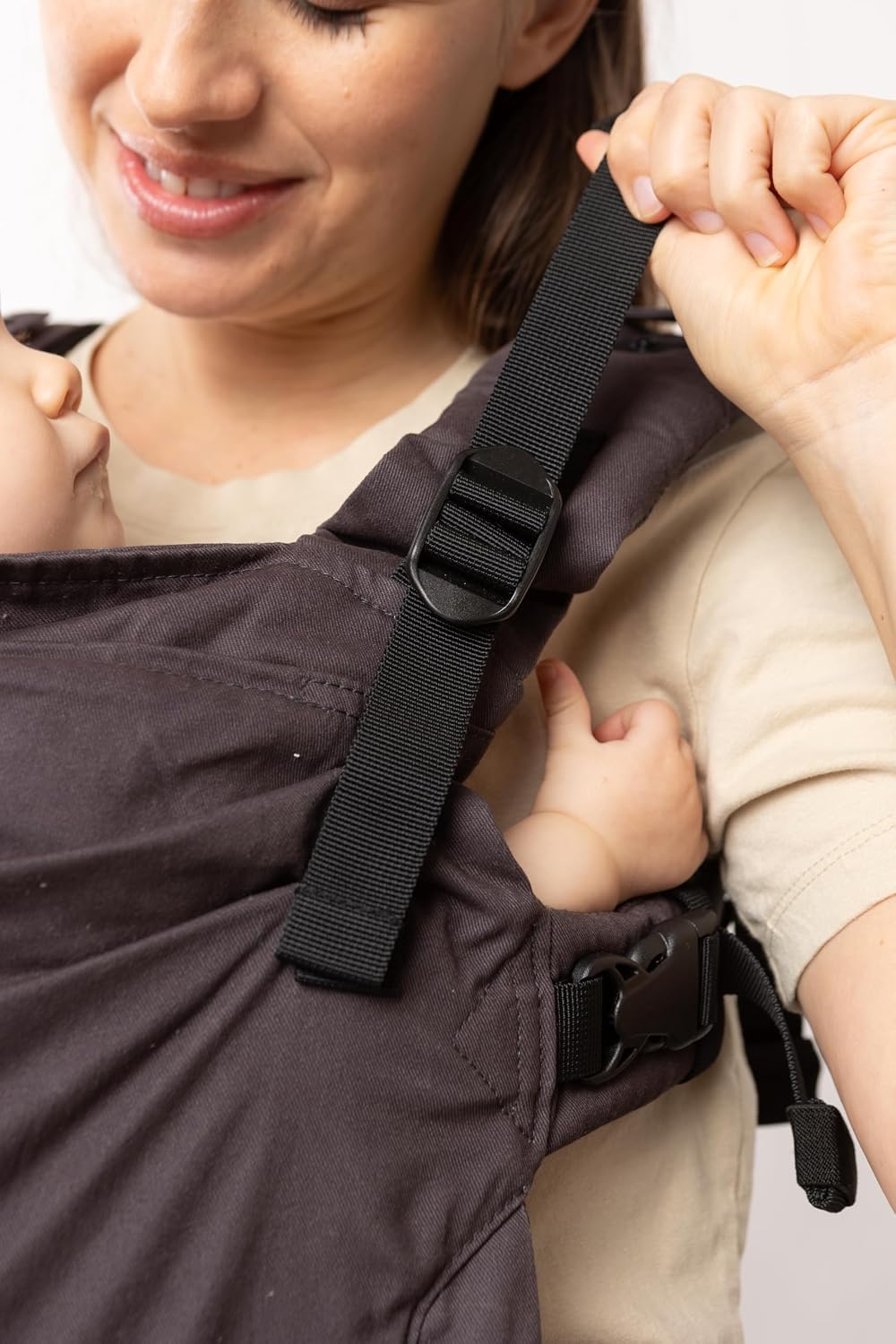 Boba X Baby Carrier - Newborn to Toddler Adjustable, 2-in-1 Convertible Front and Backpack Carrier 7 to 45 lbs, Ergonomic Baby Carrier with Crossable Straps (Charcoal)