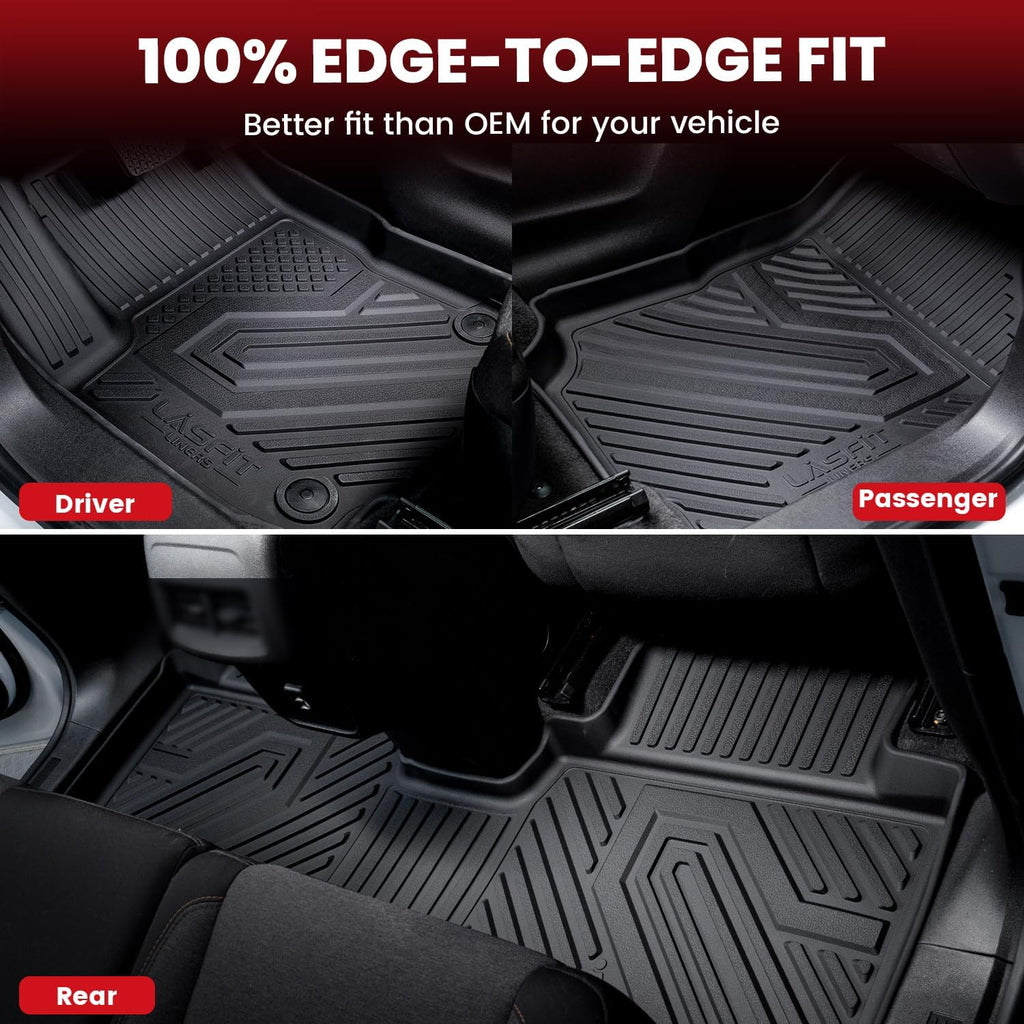 LASFIT Floor Mats & Backrest Mats & Cargo Mats for Hyundai Palisade 7/8 Seats 2025 2024 2023 2022 2021 2020, All Weather TPE Custom Fit Floor Liners for Palisade Full Set Car Mats Accessoires, Black