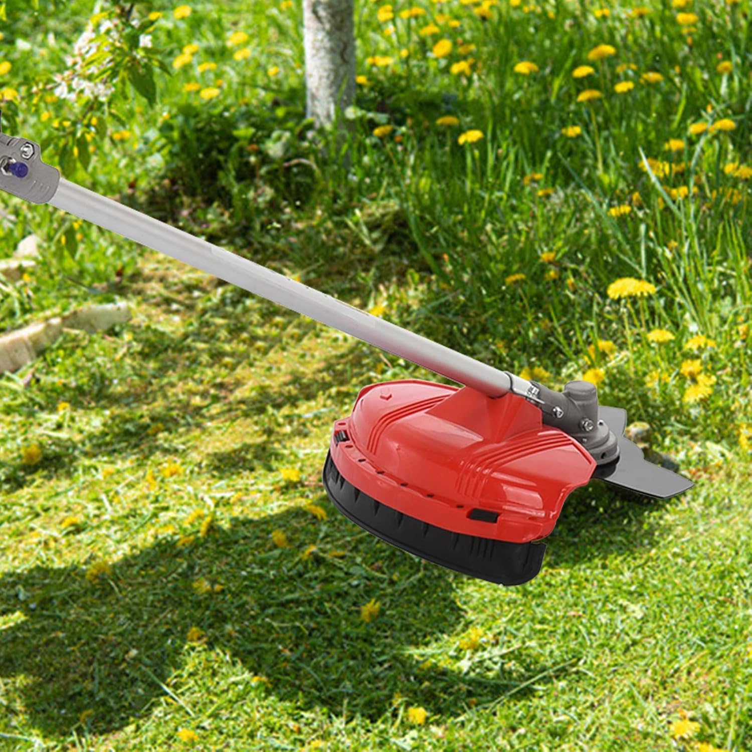 Cuteam Lawn Mower, Strong Powerful Full Functioning Guard Accessories Hedge Trimmer 52cc 2-Stroke Gas Straight Shaft String Backpack Grass Trimmer (Red)