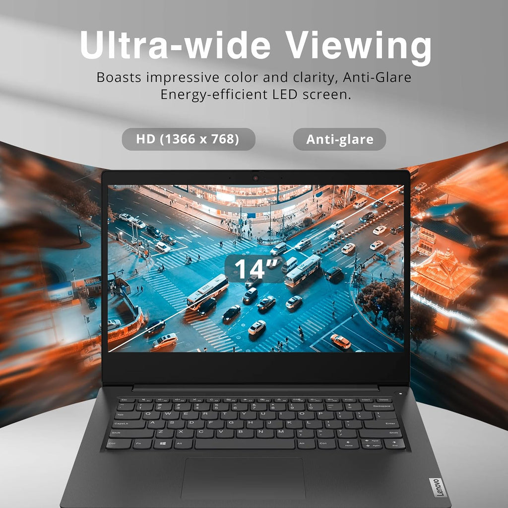 Lenovo Ideapad 3 14' HD Laptop, Intel Pentium Gold 6405U Processor, 8GB RAM, 256GB PCIe SSD, UHD Graphics, Speakers, WiFi, Webcam, Bluetooth, Win 10 S, Black, 32GB Hotface USB Card