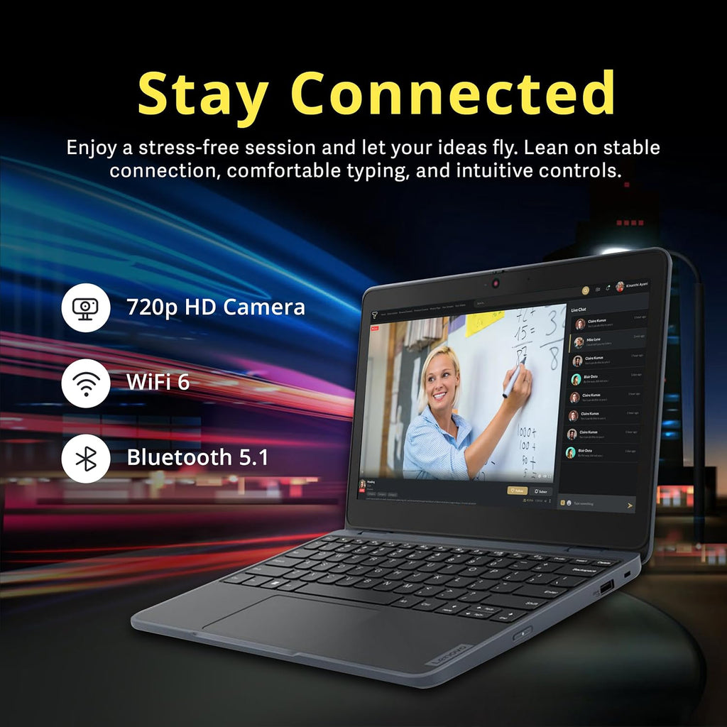 Lenovo 100w Gen 4 11.6' HD Laptop, Intel Processor N100, 4GB LPDDR5, 288GB Storage (128GB SSD+ 160GB Docking Station Set), Intel UHD Graphics, 720p HD Camera, Wi-Fi 6, Win 11 Pro, Gray
