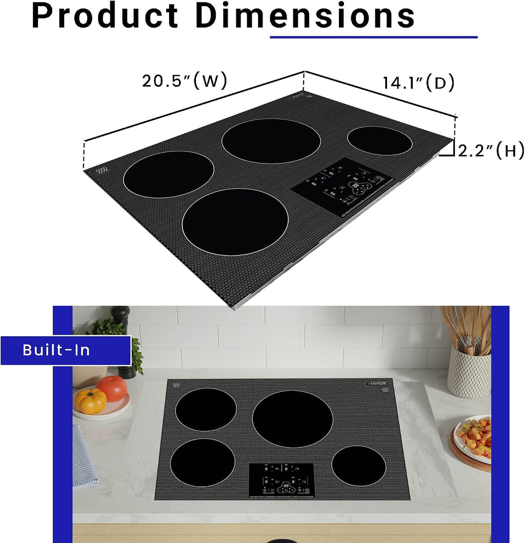 Equator 30' Built-In 4 Burner Induction Cooktop POWER BOOST Keep Warm 240V/7400W