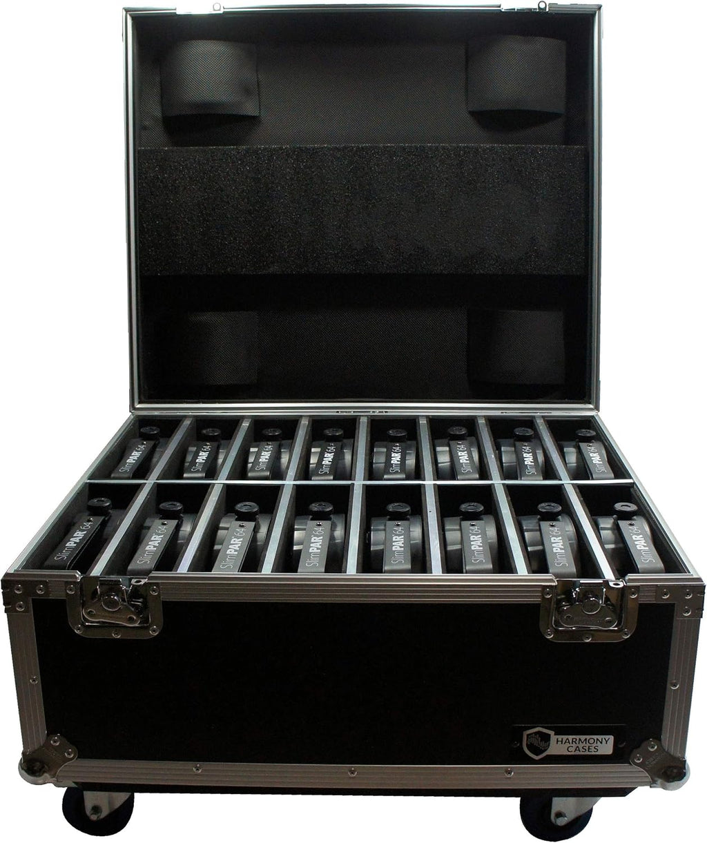 Harmony Audio Cases HC16SLIMPAR64 Light Flight Road Case Compatible with Chauvet SlimPAR 64 x 16