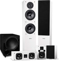 Fluance Elite High Definition Surround Sound Home Theater 5.1 Channel Speaker System Including 3-Way Floorstanding Towers, Center Channel, Rear Surround Speakers and DB10 Subwoofer - White (SX51WHR)