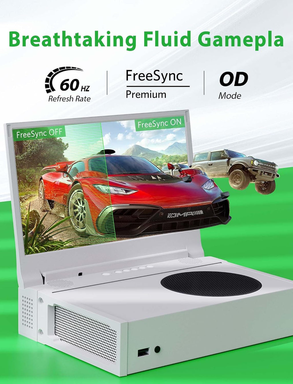 DEPGI 4K 14' Portable Gaming Monitor IPS Screen for Xbox Series S（not Included） with Remote Control, Portable Monitor with HDR10, AMD FreeSync, 2X HDMI for Indoor Outdoor Travel