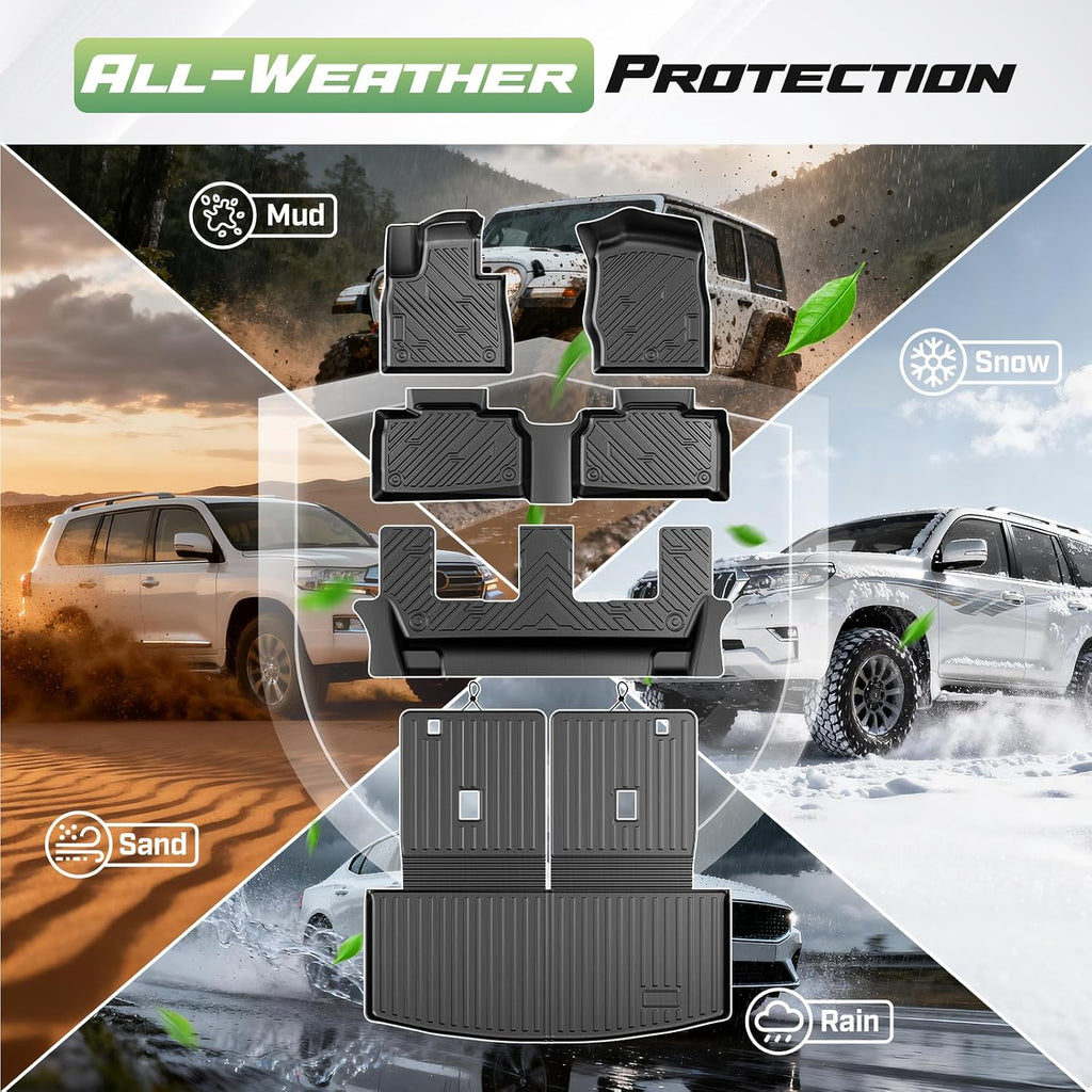 Cartist Floor Mats for Ford Explorer (Only for 7 Seats) 2020-2025 2026, All Weather Cargo Liner for Explorer Accessories, Heavy Duty Car Mats, Car Accessories