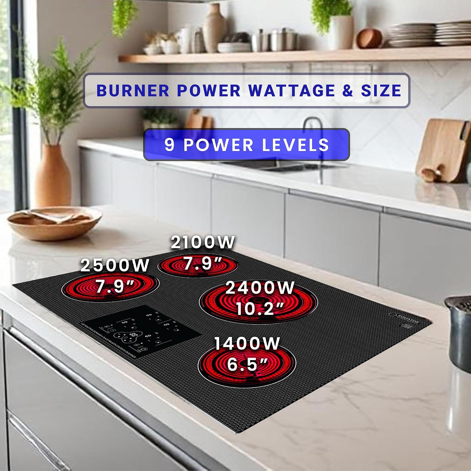 Equator 30' Built-In 4 Burner Induction Cooktop POWER BOOST Keep Warm 240V/7400W
