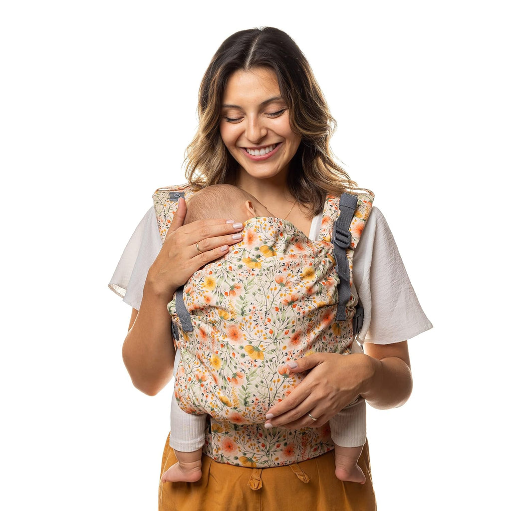 Boba X Baby Carrier - Adjustable Infant Carrier for Newborn to Toddler, Front and Backpack Babywearing 7 to 45 lbs, Ergonomic Baby Carrier with Crossable Straps and Padded Shoulders (Blossom)