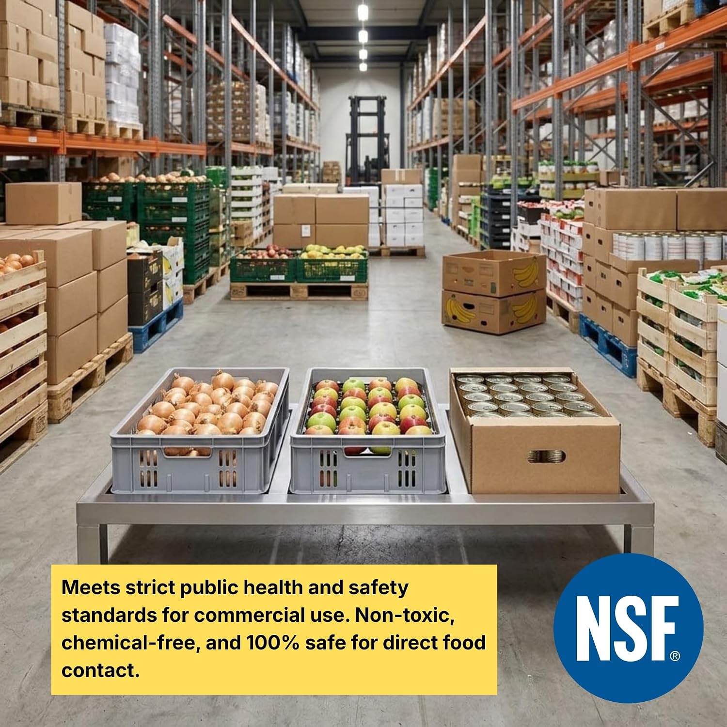 48'' x 20'' x 8'' Aluminum Welded NSF Certified Dunnage Rack - 1685 lb. Capacity, for Restaurant, Storage, Warehouse, Garage