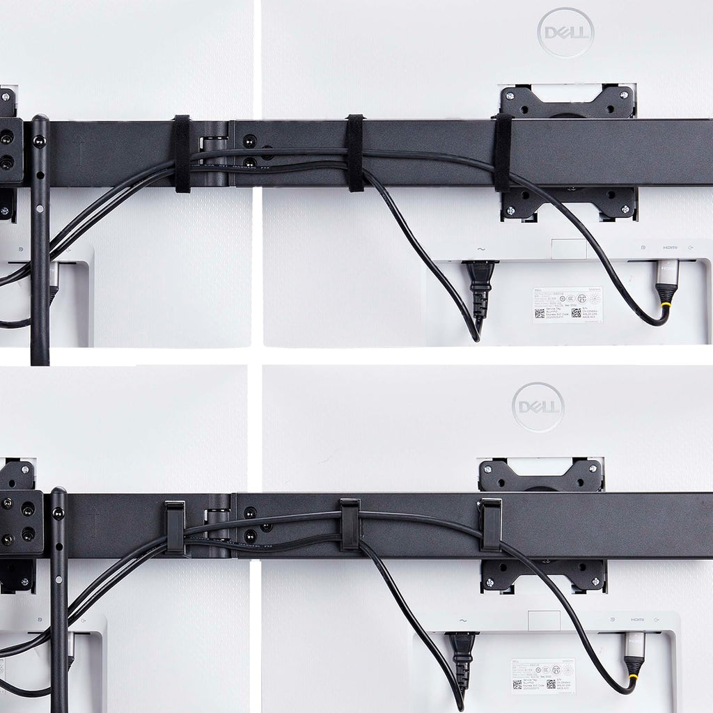 StarTech.com Desk Mount Triple Monitor Arm w/Crossbar for Up to Three 27in Screens, VESA 75x75/100x100, Tool-Less Arm Adjustments