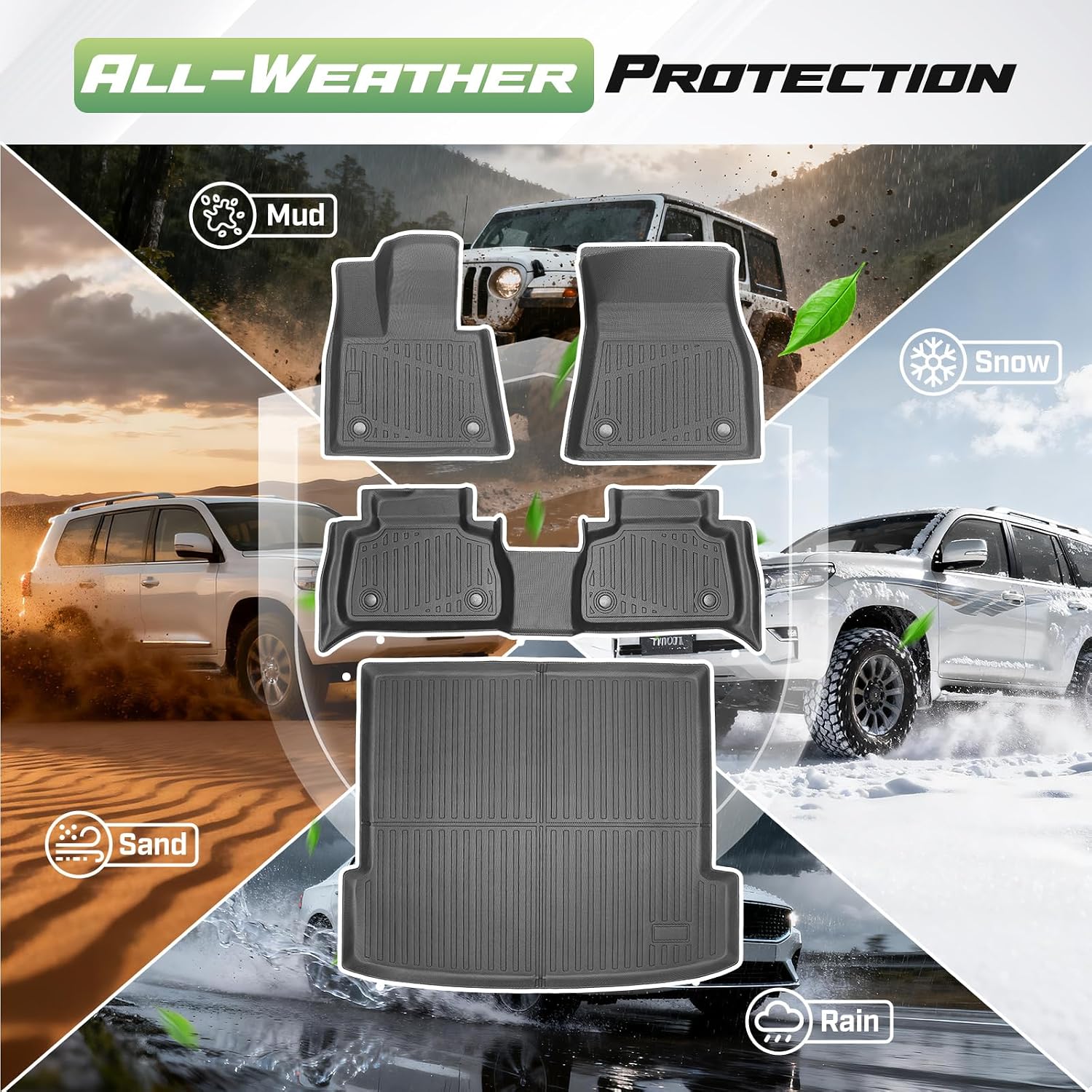 Cartist Floor Mats for BMW X6 2020-2025 2026, All Weather Cargo Liner for X6 Accessories, Heavy Duty Car Mats for BMW X6 M/M50i/sDrive40i/xDrive40i G06, Car Accessories
