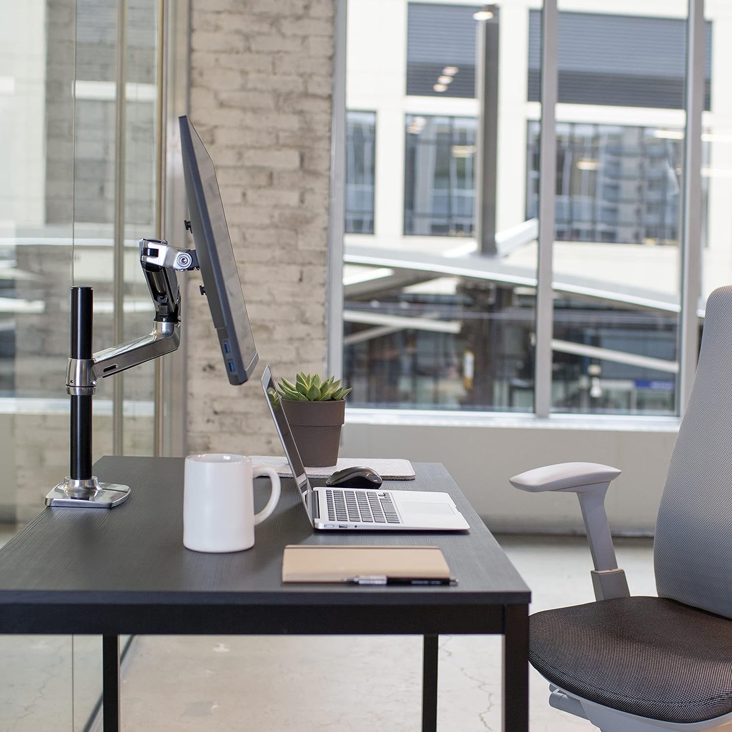 Ergotron – LX Monitor Arm, Single Monitor Desk Mount – fits Flat Curved Ultrawide Computer Monitors up to 34 Inches, 7 to 25 lbs, VESA 75x75mm or 100x100mm – Tall Pole, Polished Aluminum