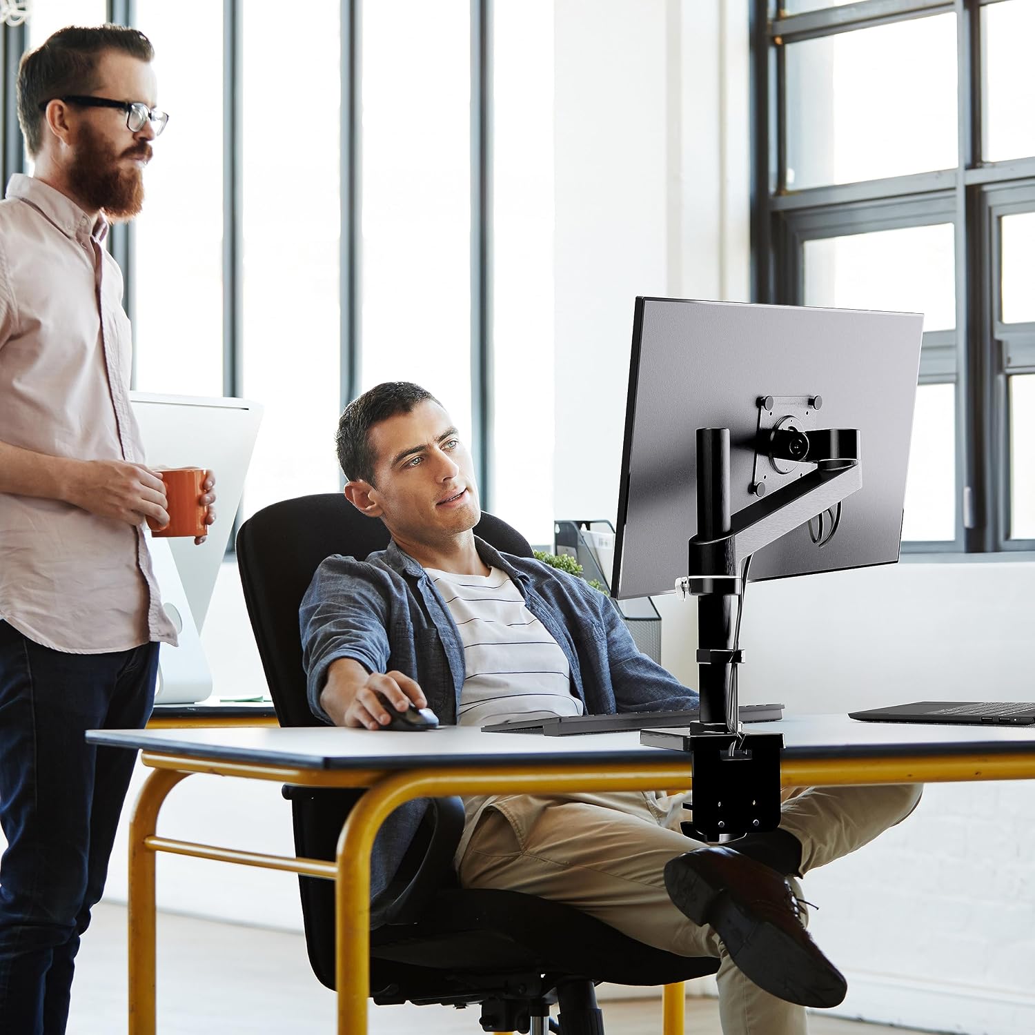 Ergotron – NX Single Monitor Arm, VESA Desk Mount – for Monitors Up to 34 Inches, 0 to 18 lbs – Matte Black