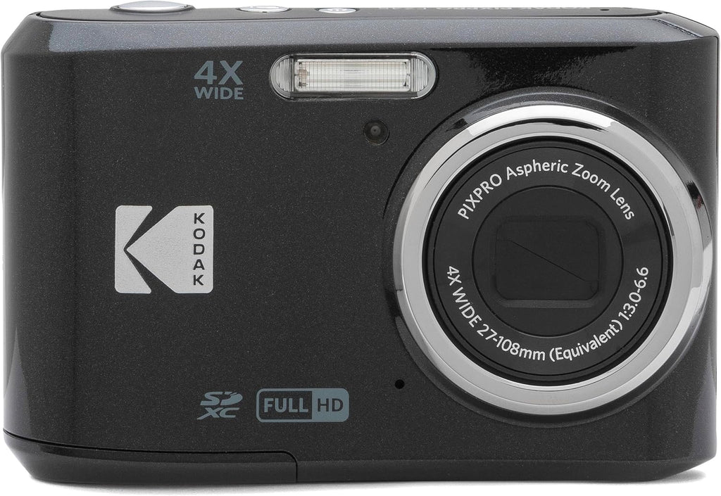 Kodak PIXPRO FZ45 16MP Digital Camera 4X Optical Zoom 27mm Wide Angle 1080P Full HD Video 2.7' LCD Camera (Black) + 64GB Card and Reader + Memory Wallet