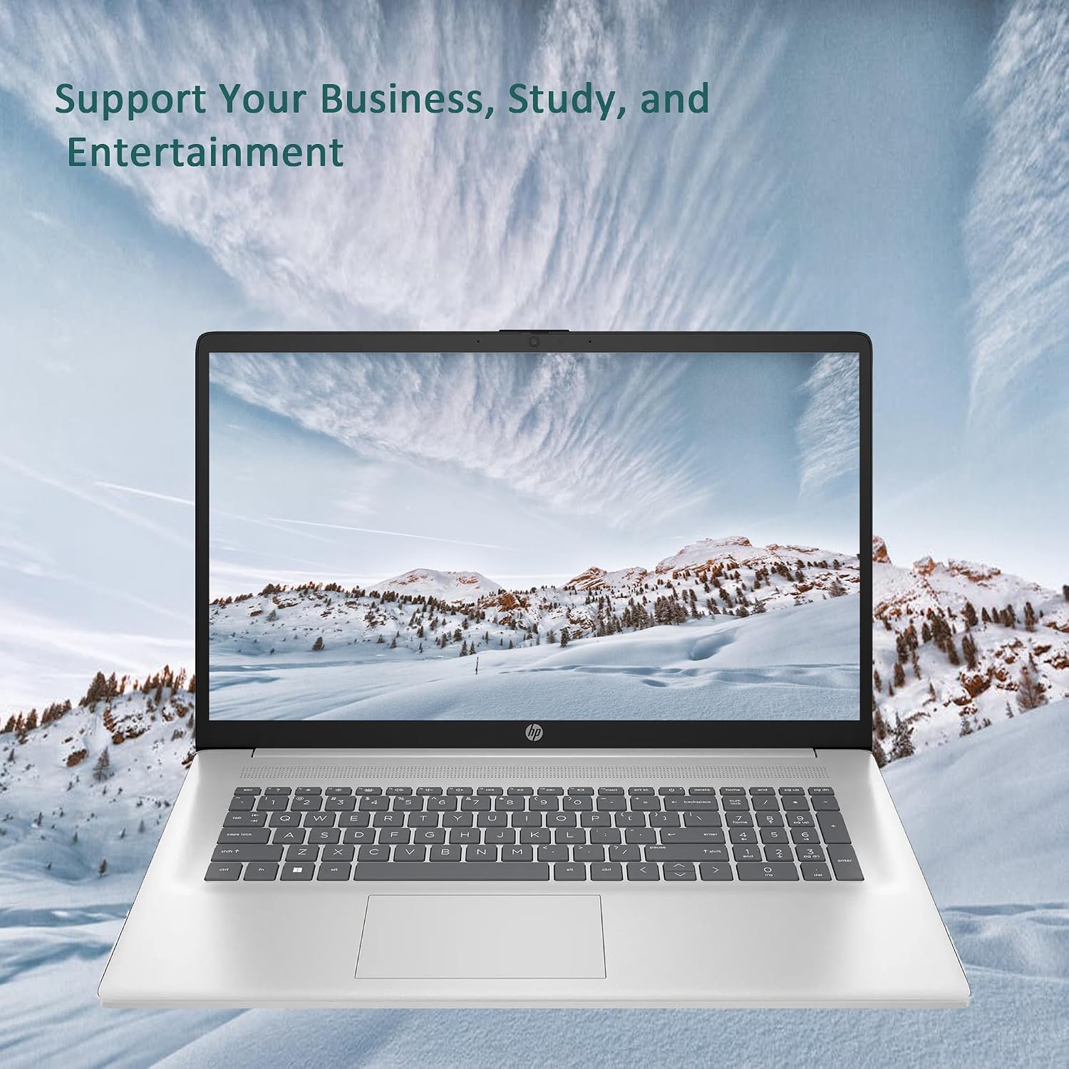 HP 17.3' Laptop, Full HD (1920 * 1080) Display, AMD Ryzen 5 Processor (Beats i7-11370H), 32GB RAM, 1TB SSD, Windows 11 Home, Webcam, Wi-Fi, Bluetooth, Natural Silver, Alpacatec Accessory