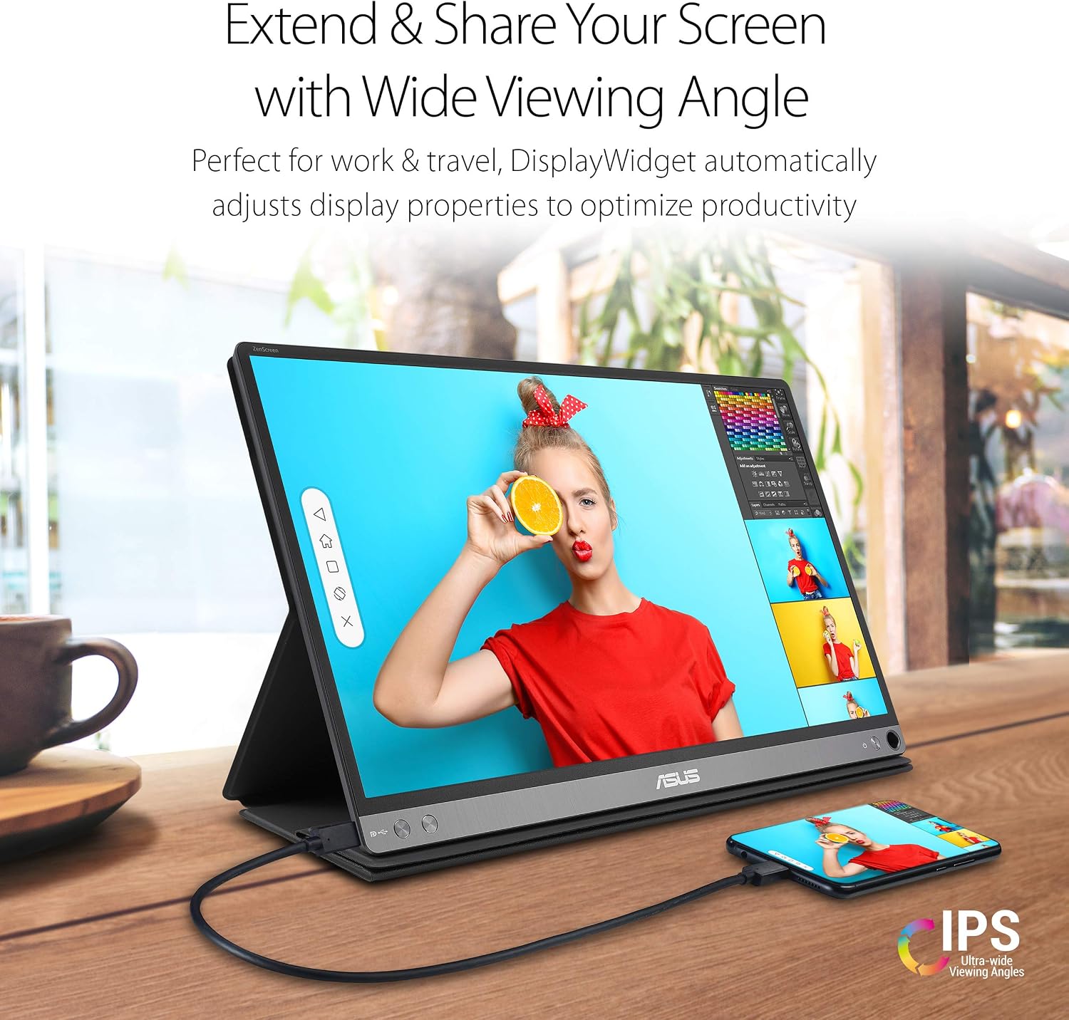 ASUS Zenscreen MB16ACM 15.6' Portable Monitor Full HD (1920 X 1080) IPS Eye Care USB Type-C Anti-Glare Screen