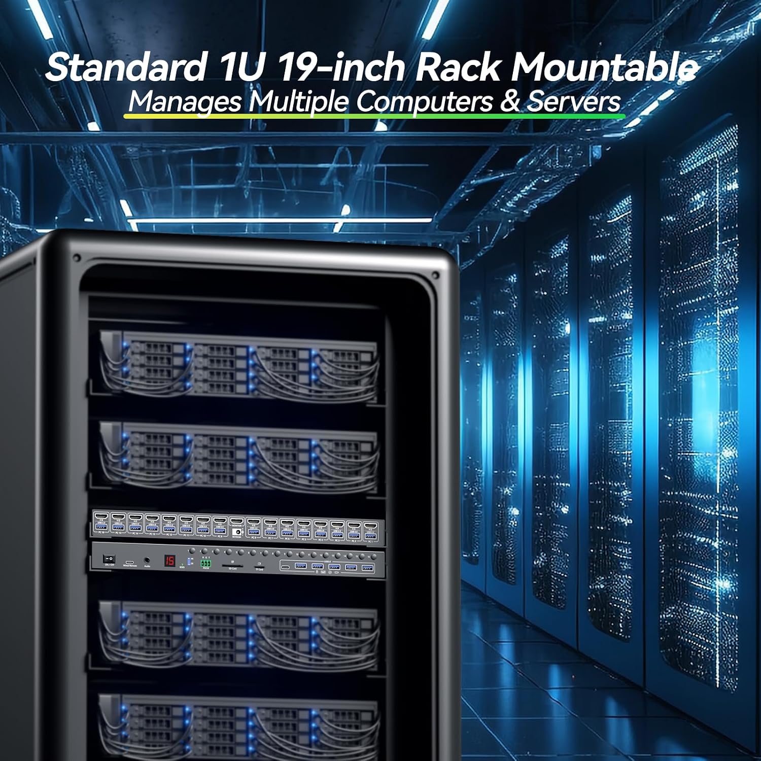 8 Port HDMI Displayport KVM Switch 2 Monitors 8 Computers 4K@60Hz EDID Simulation,8 PC Dual Monitor KVM Switch with 4 USB 3.0 Ports,Audio,RS232,with Wired Remote,12V Power Adapter and 8 USB Cable