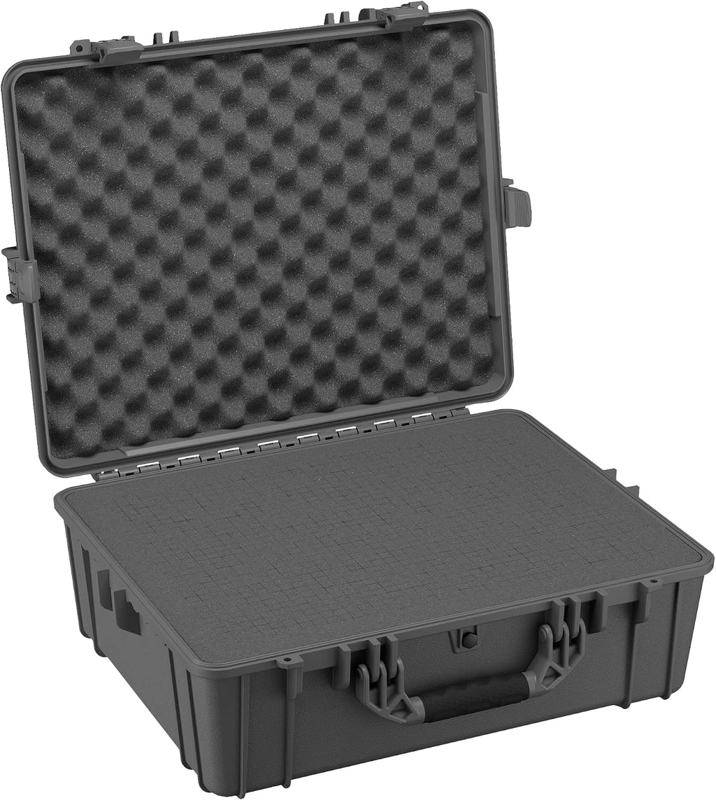 Condition 1 25' Large Waterproof Hard Case Model 839 with Foam, Portable Protective Storage Box for Travel, Hunting, Military, Tactical, Made in USA, 24.50'x 19.46'x8.41' Gun Metal Gray