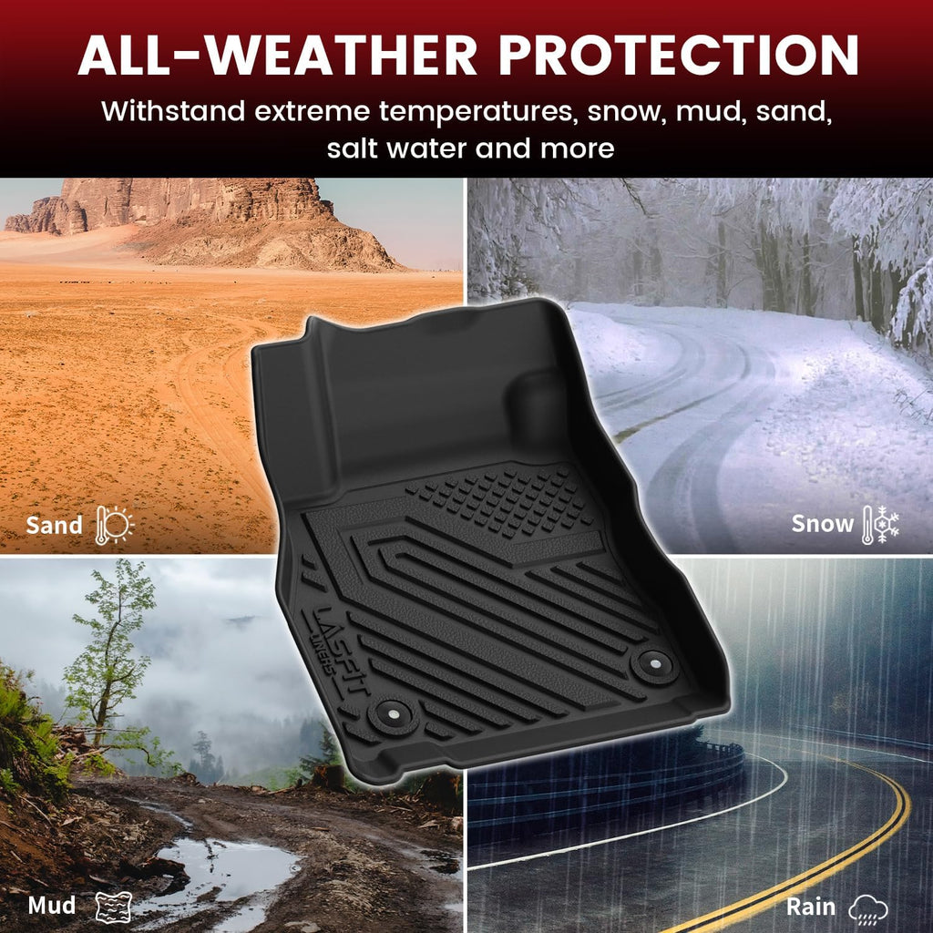 LASFIT Floor Mats & Cargo Mat for Nissan Kicks 2018-2024 & Kicks Play 2025, Custom Fit All Weather TPE Floor Liners for 2018-2024 Kicks & 2025 Kicks Play S/SR/SV Full Set Car Mats & Trunk Mat, Black