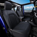 Coverado Seat Covers for Jeep Wrangler, 4 Door Leather Custom Car Seat Covers, Front & Rear Seat Cushion Protector Fit for Jeep Wrangler JL Seat Covers 4-Door Sahara Sport Rubicon 2018-2026 (Black)