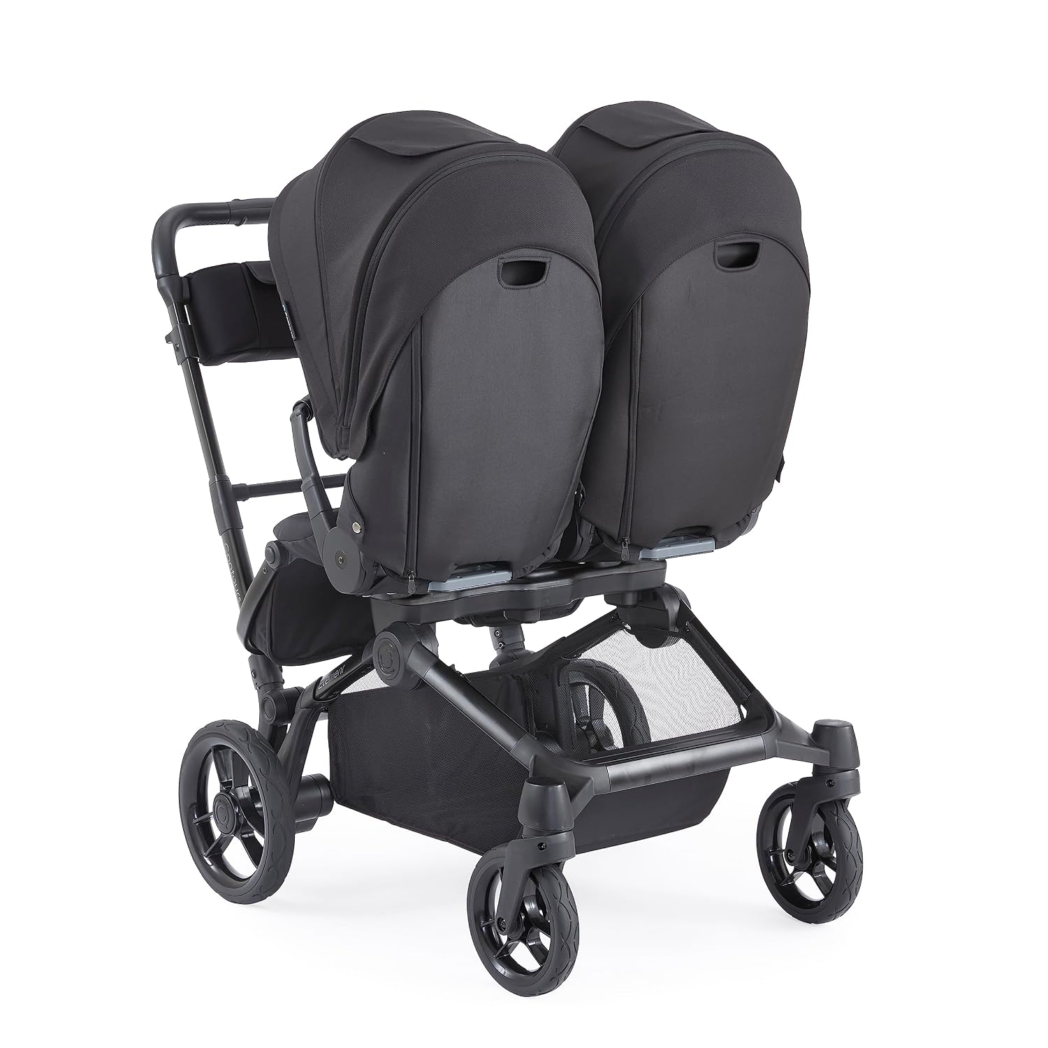 Contours Full Size Second Seat Accessory, Exclusive Compatibility with Element Baby Stroller (Model ZL032), Reversible Seating, Removable Napper Bar, UPF 50+ Canopy, Single to Double Mode, Black