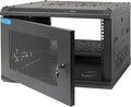 6U Wall Mount Server Cabinet with A Lockable Front Vented Door, Cooling Fans, Removable Side Panels - 60cm Depth, 19' Network Rack Including Full-Size Rack Shelf for IT Equipment