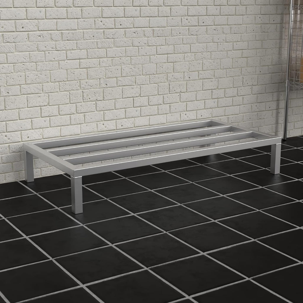 48'' x 24'' x 8'' Aluminum Welded NSF Certified Dunnage Rack - 1780 lb. Capacity, for Restaurant, Storage, Warehouse, Garage
