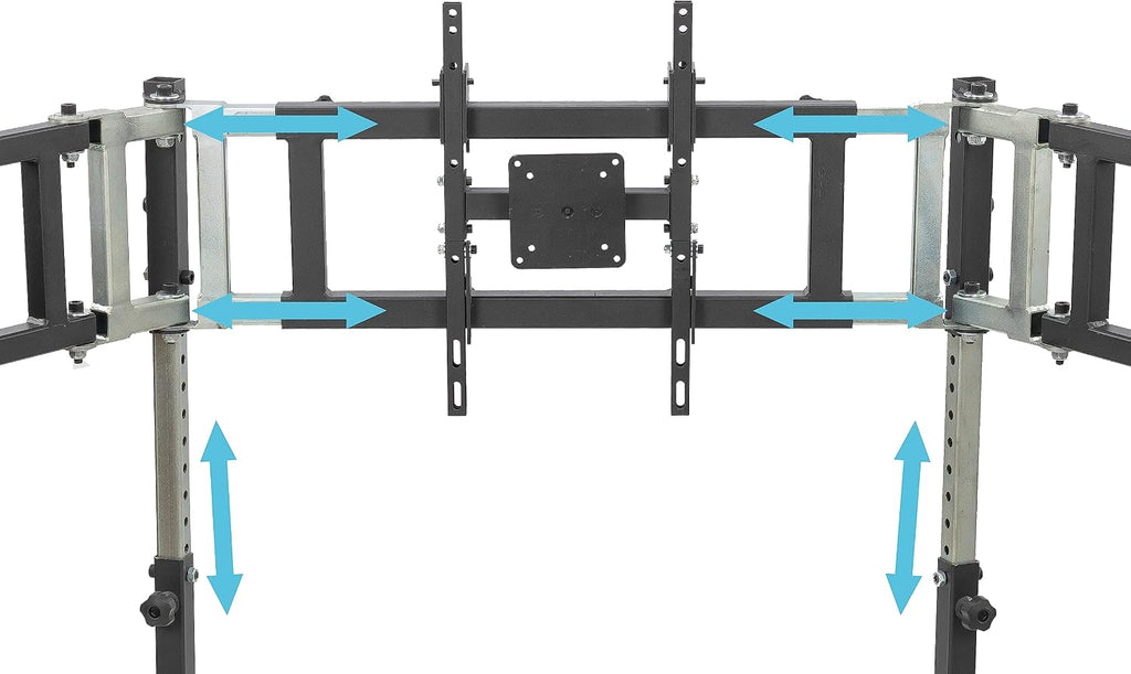 Triple Monitor Floor Stand GEN2 for Racing and Flight Simulators Model LD | for Monitors up to 100x100mm VESA Mount or 24, 27, 32, 34-39 (Triple Stand for Monitors, LD)