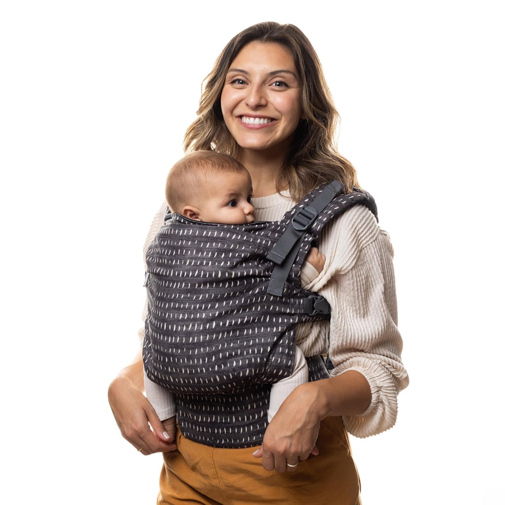 Boba X Baby Carrier - Newborn to Toddler Adjustable, 2-in-1 Convertible Front and Backpack Carrier 7 to 45 lbs, Ergonomic Baby Carrier with Crossable Straps (Denim Rain)