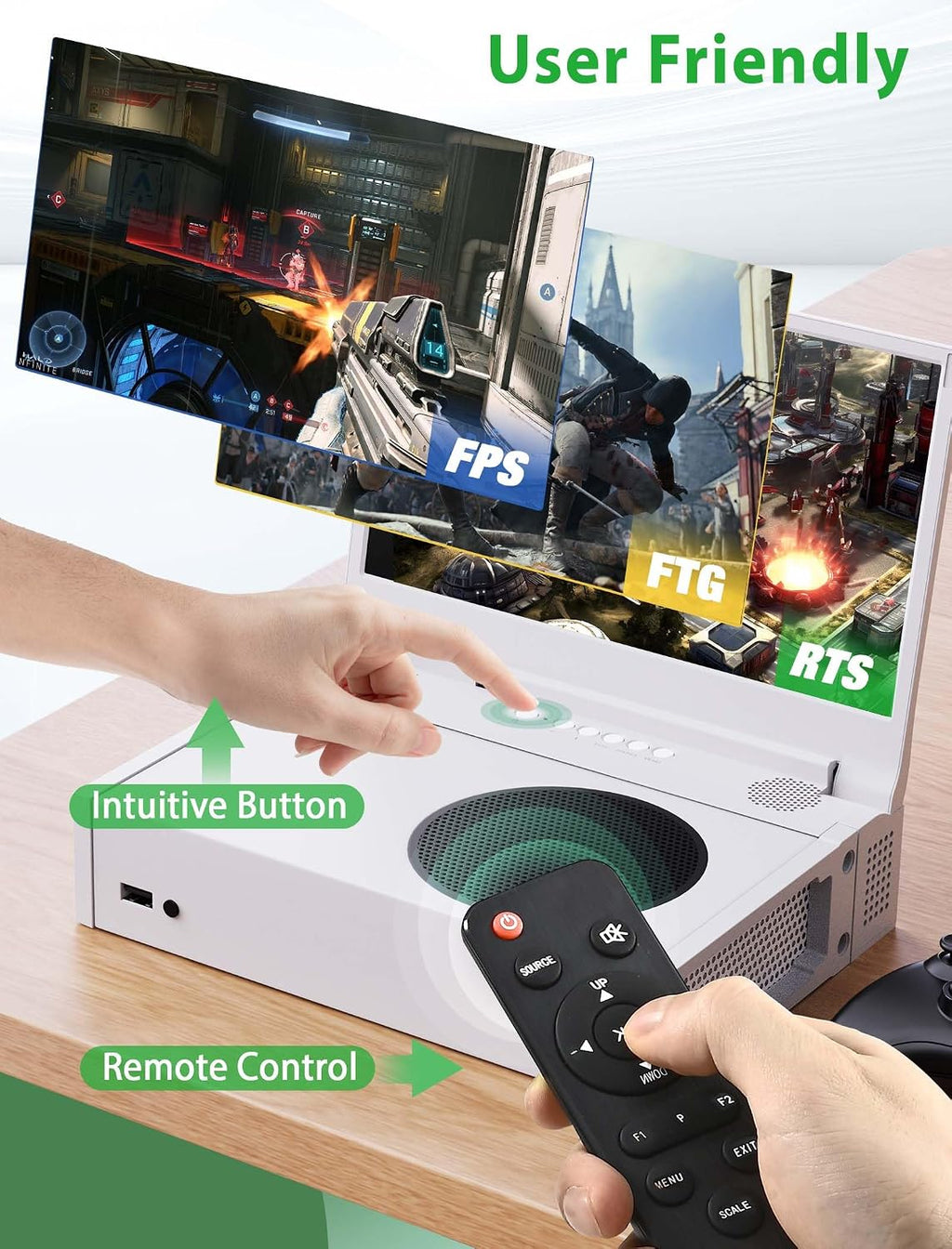 DEPGI 4K 14' Portable Gaming Monitor IPS Screen for Xbox Series S（not Included） with Remote Control, Portable Monitor with HDR10, AMD FreeSync, 2X HDMI for Indoor Outdoor Travel