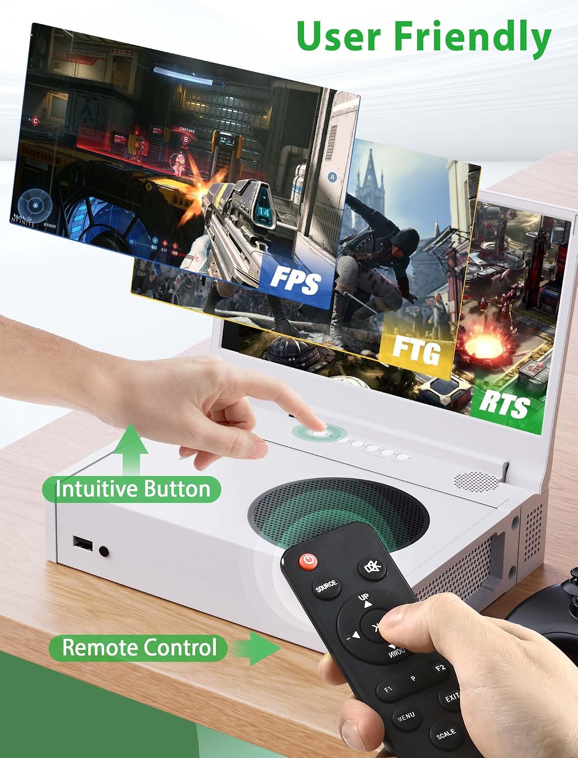 DEPGI 4K 14' Portable Gaming Monitor IPS Screen for Xbox Series S（not Included） with Remote Control, Portable Monitor with HDR10, AMD FreeSync, 2X HDMI for Indoor Outdoor Travel