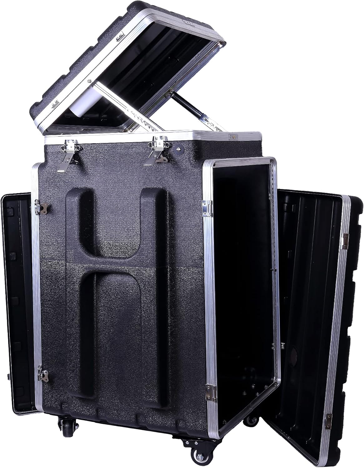 Crossrock Console case with wheels for 10U adjusted rack rail on top,16U front & rear(CRC16MAX/W), Console-10U/16U
