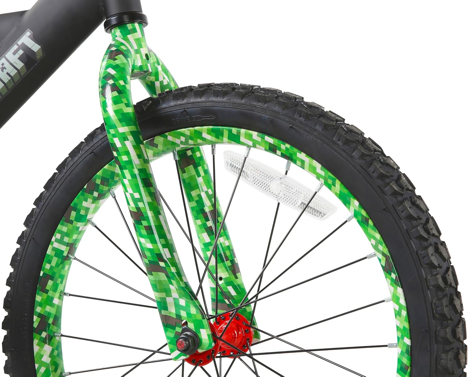 Minecraft 18-Inch Kids Bike - Unisex Bike with Creeper Graphics, Coaster Brake, Adjustable Seat, Removable Training Wheels, Ages 6-9, 42'-53' Tall