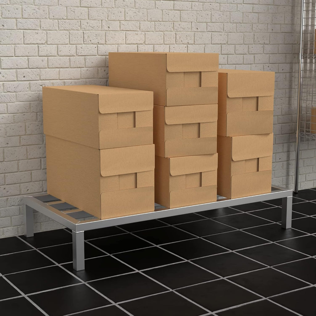 48'' x 24'' x 8'' Aluminum Welded NSF Certified Dunnage Rack - 1780 lb. Capacity, for Restaurant, Storage, Warehouse, Garage
