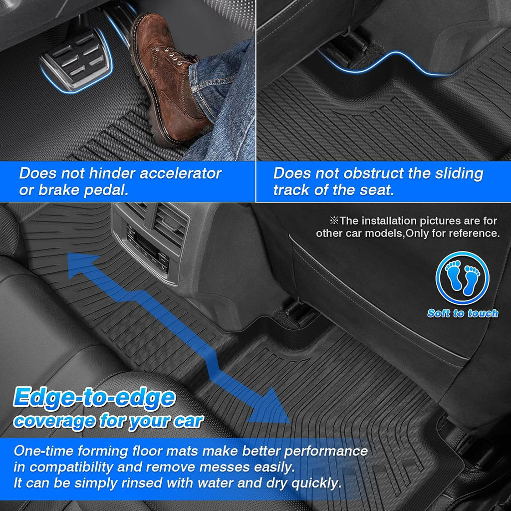 Floor Mats for 2015-2020 Chevy/Chevrolet Suburban & GMC Yukon XL 7 Seats, All Weather Cargo Liner for Suburban Accessories, Heavy Duty TPE Cargo Mats, Car Accessories