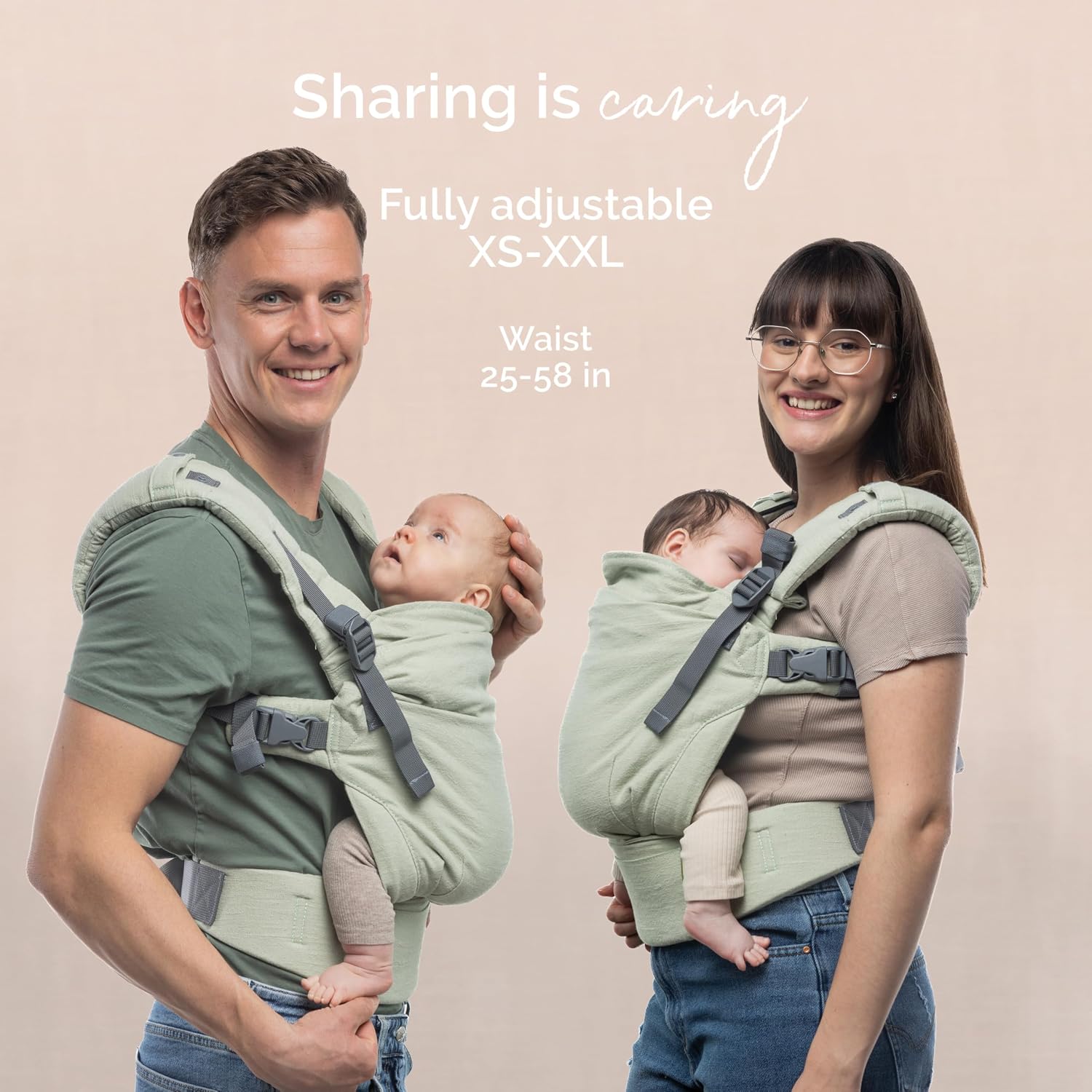 Boba X Baby Carrier Newborn to Toddler - Breathable Linen Blend, Certified Hip Healthy, Lightweight, Petite to Plus Size 7-45 lbs, Micro-Adjustable Baby Carrier from Newborn (Linen Willow)
