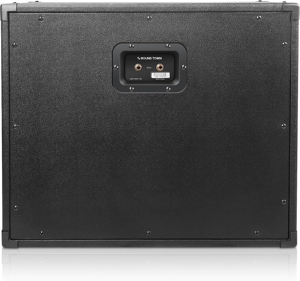 Sound Town 1 x 12' Empty Guitar Speaker Cabinet, with Birch Plywood Construction, Black Tolex, Wheat Cloth Grill, Compatible with Celestion/Eminence Speakers (GUC112BK-EC)