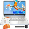 HP Stream 14' HD Laptop, Intel Processor N150, 16GB RAM, 1.12TB Storage(128GB UFS+1TB Docking Station Set), Intel Graphics, Webcam, Wi-Fi 6, 1 Year Office 365, Copilot, Fast Charge, Win 11, Blue