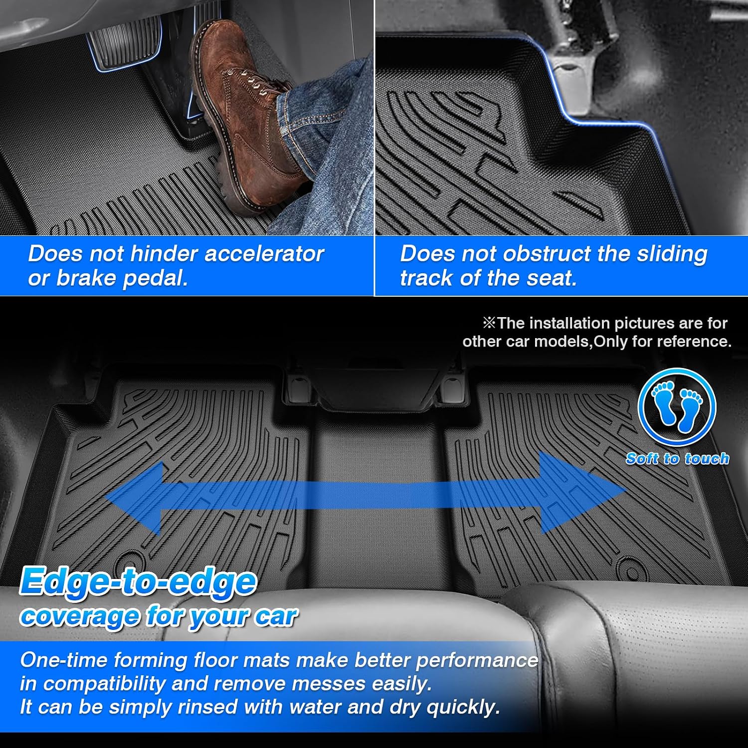 Cartist Floor Mats and Cargo Liner Fit for Hyundai Santa Fe 2024 2025 2026 (Fit Gas Only) All Weather Floor Mat Santa Fe Accessories Heavy Duty Carpet Protection