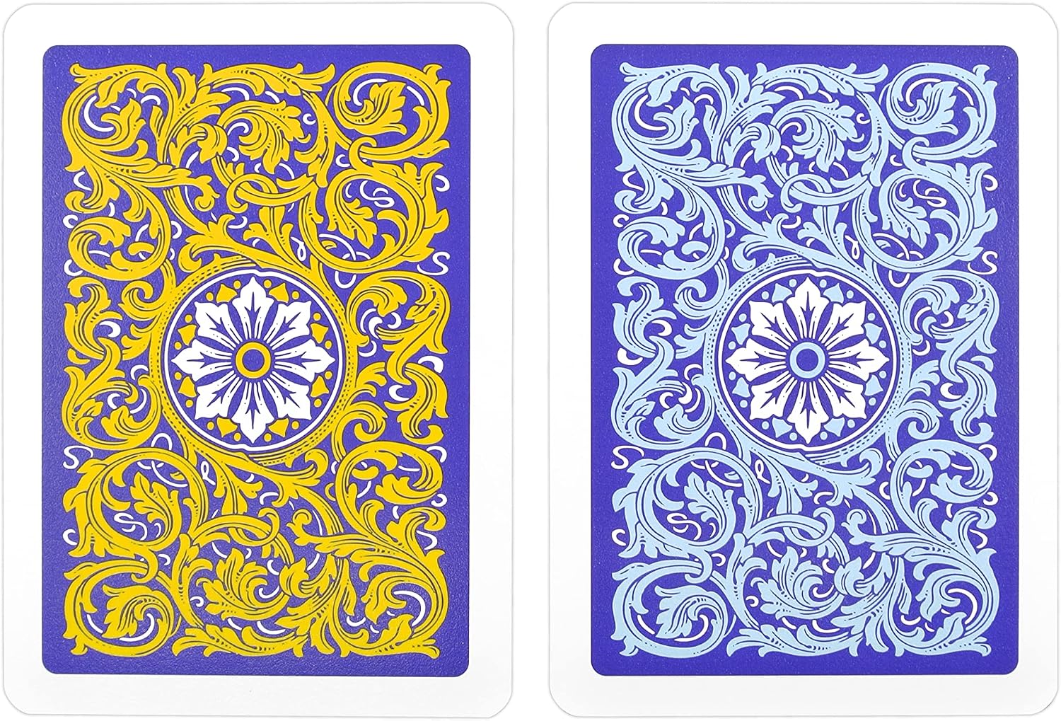 Copag 1546 Neoteric Design 100% Plastic Playing Cards, Poker Size (Standard) Violet/Yellow/Blue (Jumbo Index, 6 Sets)