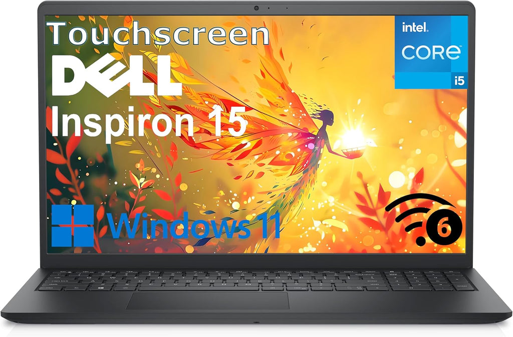 Dell Inspiron 15.6' FHD Touchscreen Laptop Computer, 13th Gen Intel 10-Core i5-1334U, 32GB DDR4 RAM, 1TB PCIe SSD, WiFi 6, Bluetooth, Type-C, HDMI, Black, Windows 11 Home