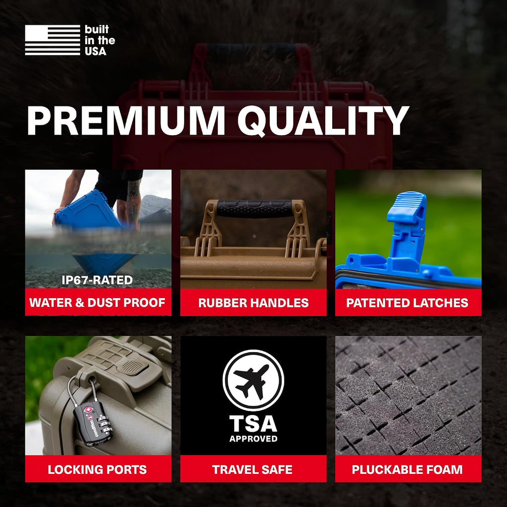 Condition 1 25' Large Waterproof Hard Case Model 839 with Foam, Portable Protective Storage Box for Travel, Hunting, Military, Tactical, Made in USA, 24.50'x 19.46'x8.41' Gun Metal Gray