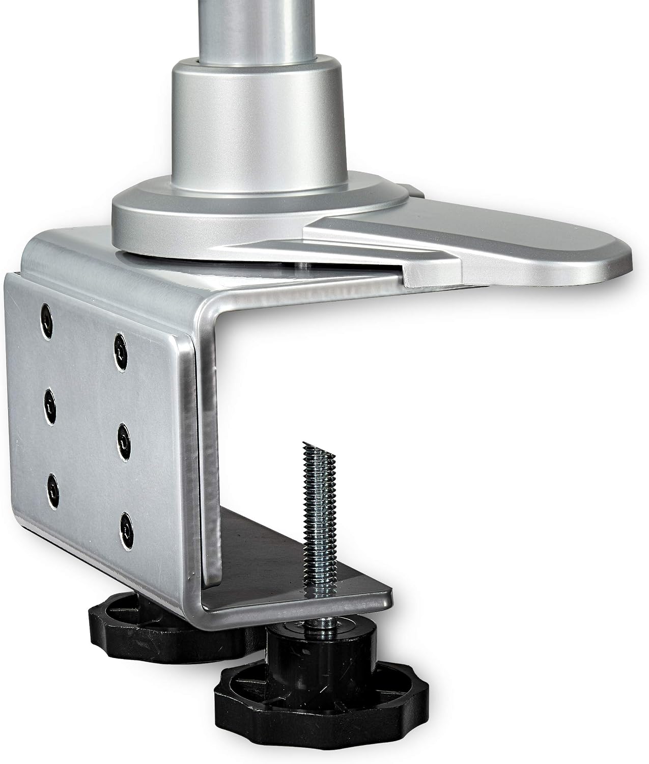 StarTech.com Desk Mount Quad Monitor Arm, Premium Articulating VESA 4X Monitor Mount 2x2 up to 30' (24.8lb/11.3kg), Height Adjustable Pole, Tilt Swivel Rotate, Clamp or Grommet Base, TAA