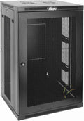 Tecmojo 18U Wall Mount Rack,18U Rack 23.6 Inch Depth,Hold Up to 176 Lbs,Enclosed Wall Mount Rack Kit for 19 Inch Network,Server and AV Gear,Mesh Door(Elite Collection)