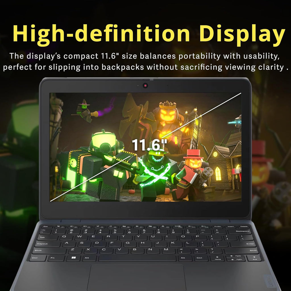 Lenovo 100w Gen 4 11.6' HD Laptop, Intel Processor N100, 4GB LPDDR5, 1.12TB Storage (128GB SSD+ 1TB Docking Station Set), Intel UHD Graphics, 720p HD Camera Wi-Fi 6, Win 11 Pro, Gray