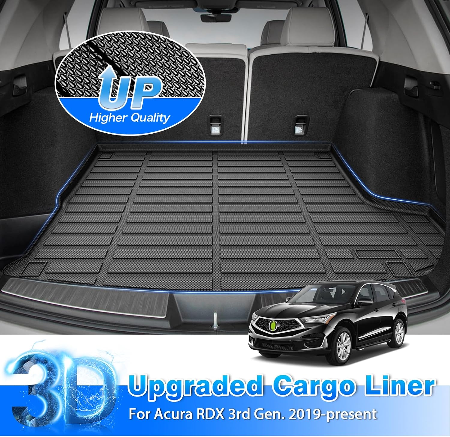RDX Floor Mats - Fit for Acura RDX 2019-2025 2026, All Weather Floor Mat & Cargo Liner for RDX Accessories, Heavy Duty, Vehicle Specific Fit