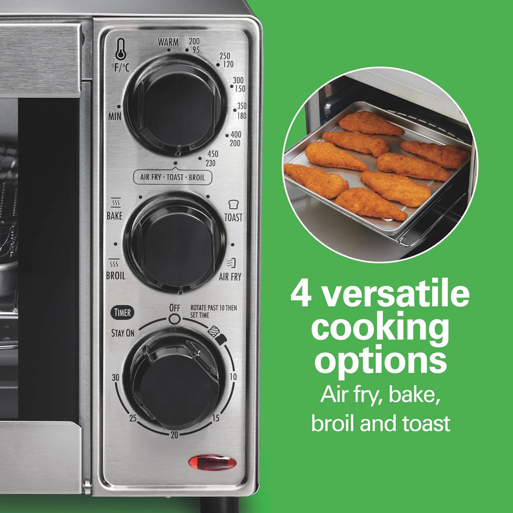 Hamilton Beach Sure-Crisp Toaster Oven Air Fryer Combo, Fits 9' Pizza, 4 Slice Capacity & FlexBrew Trio 2-Way Coffee Maker, Compatible with K-Cup Pods or Grounds