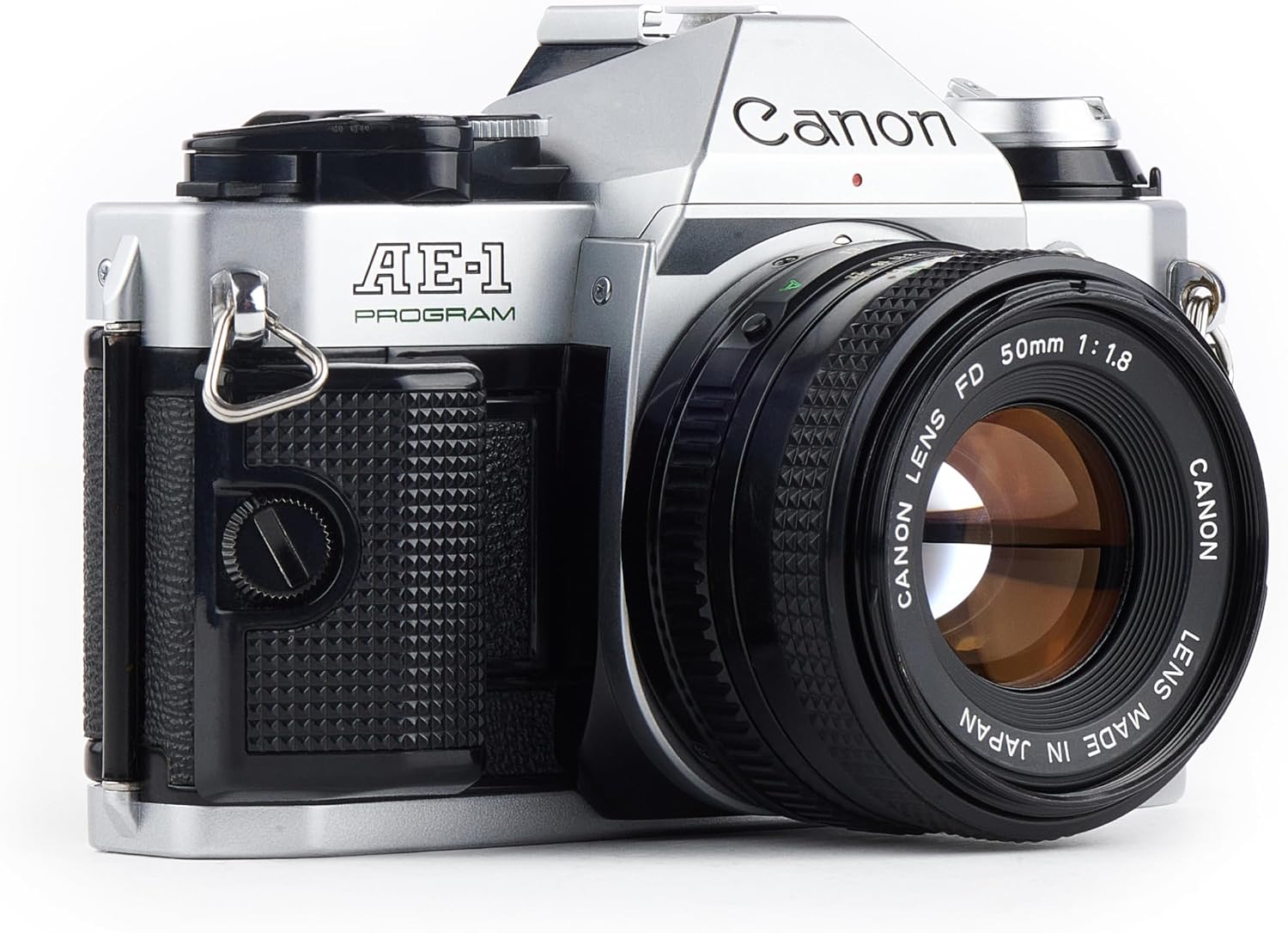 Canon AE-1 Program 35mm SLR Film Camera Kit 50mm MF Lens (Renewed)