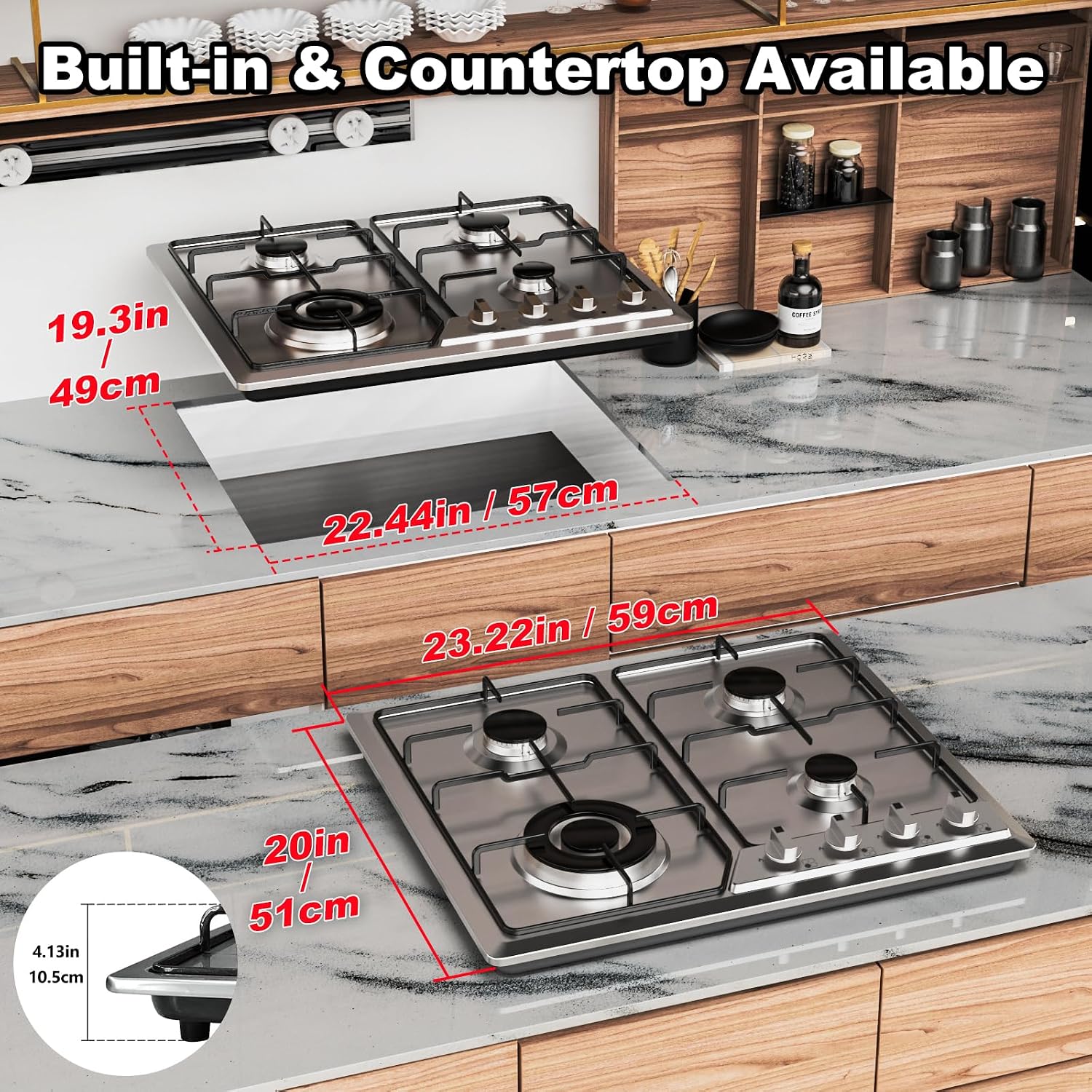 24 inch gas cooktop;propane gas cooktop;gas stove top 4 burner;drop dual fuel Cooktop;stainless steel LPG cooktop;natural 4 burner;Gas stove for RV;