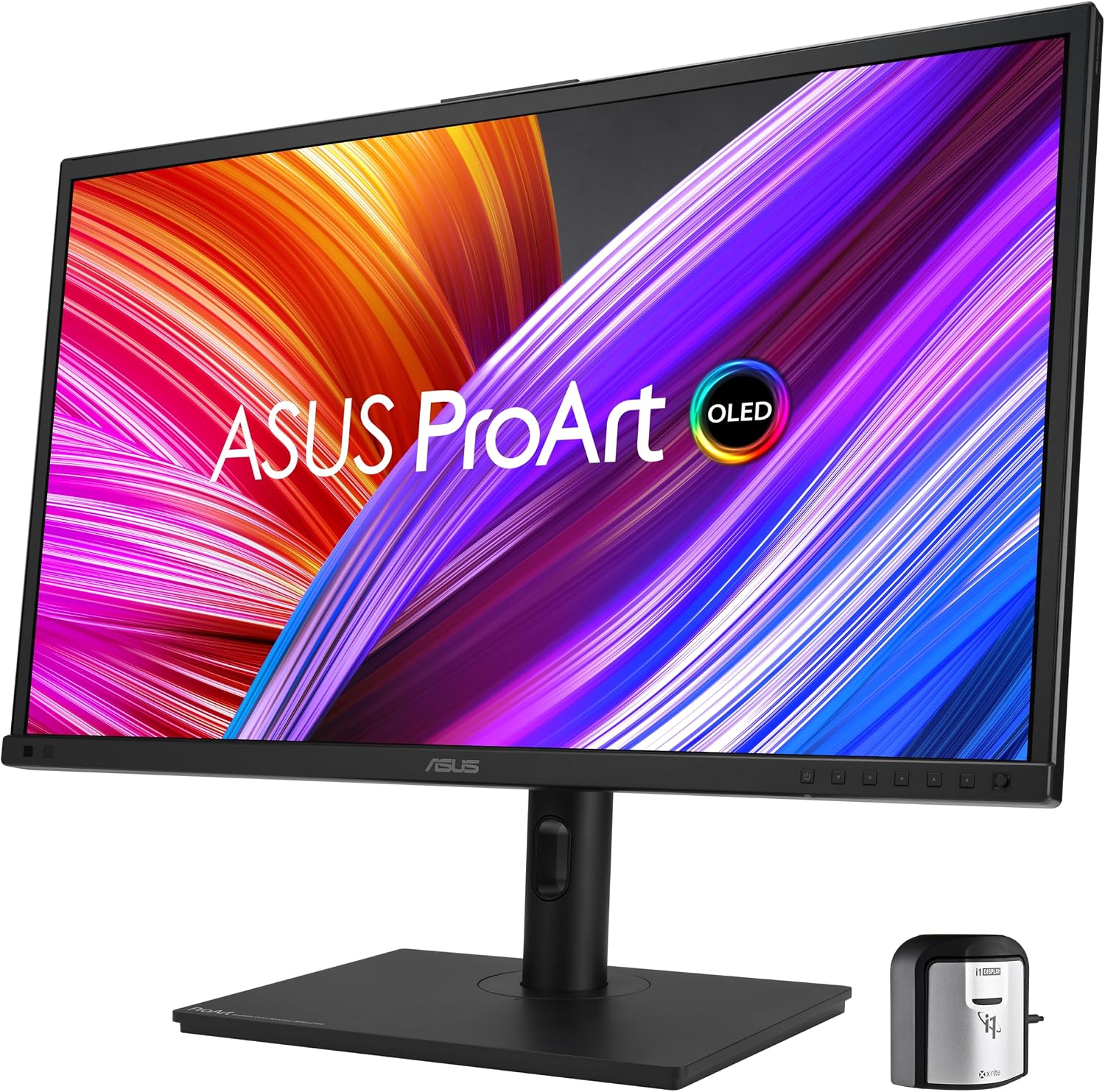 ASUS ProArt Display 27'4K HDR RGB OLED Professional Monitor (PA27DCE-K) - UHD (3840 x 2160), 99% DCI-P3, HLG, ΔE < 1, USB-C PD 80W, Hardware Calibration, Calman Ready, X-rite i1 Display Pro Calibrator